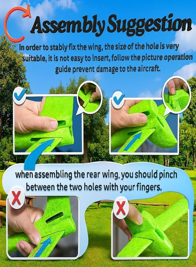 SELOME 1 Pack Hand Throw Flying Glider Plane Foam Aeroplane 17.5inch Aerodynamic Lightweight EPP Paper Airplane Launcher Toy for Outdoor Catapult Aircraft Plane Gift for Kids Boy Girl Multicolor - Image 4